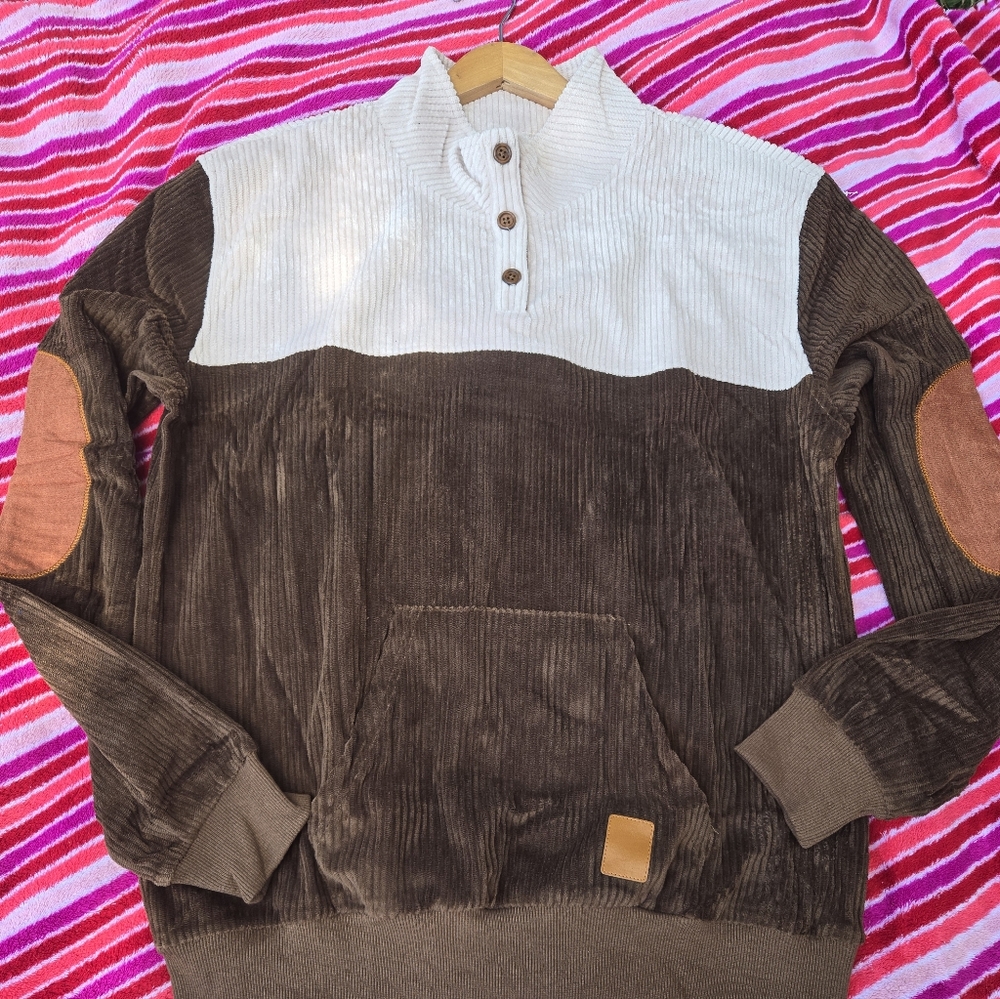 Mens Corduroy 3 Button Top
